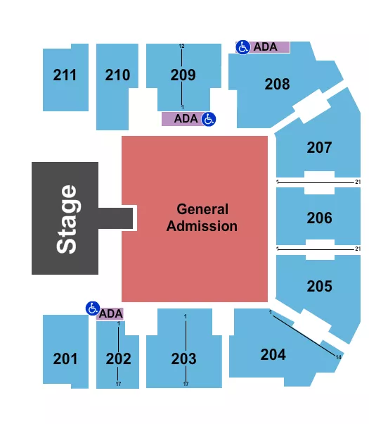 ENDSTAGE GA CATWALK Seating Map Seating Chart