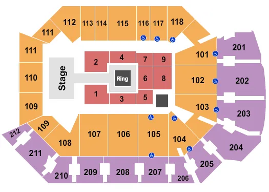 AEW Seating Map Seating Chart