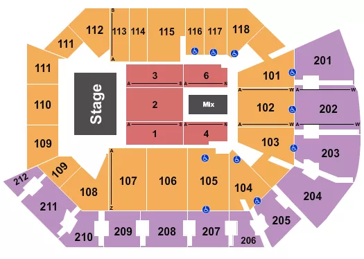 BIG TIME RUSH Seating Map Seating Chart