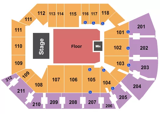 ENDSTAGE GA FLOOR Seating Map Seating Chart