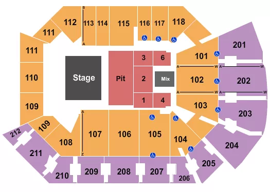 ENDSTAGE PIT Seating Map Seating Chart