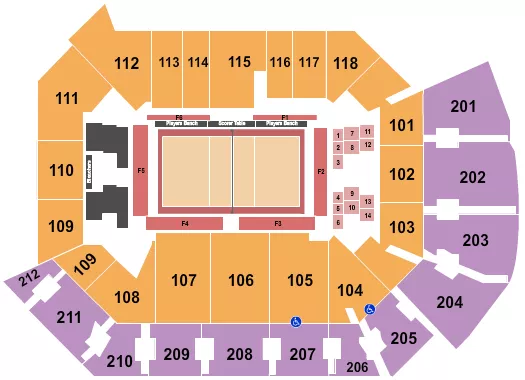 VOLLEYBALL Seating Map Seating Chart