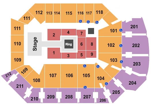 WRESTLING Seating Map Seating Chart