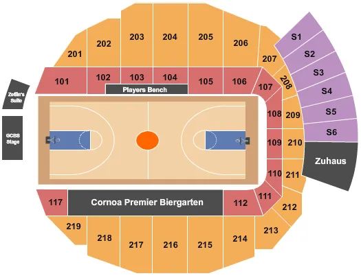 BASKETBALL Seating Map Seating Chart