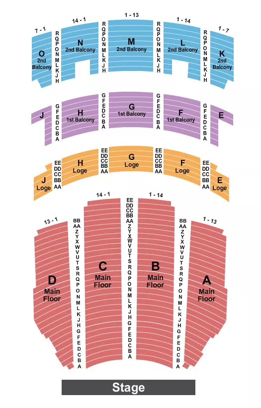 ENDSTAGE ORCH ROW A Seating Map Seating Chart