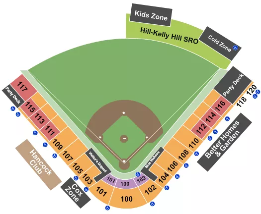 BASEBALL Seating Map Seating Chart
