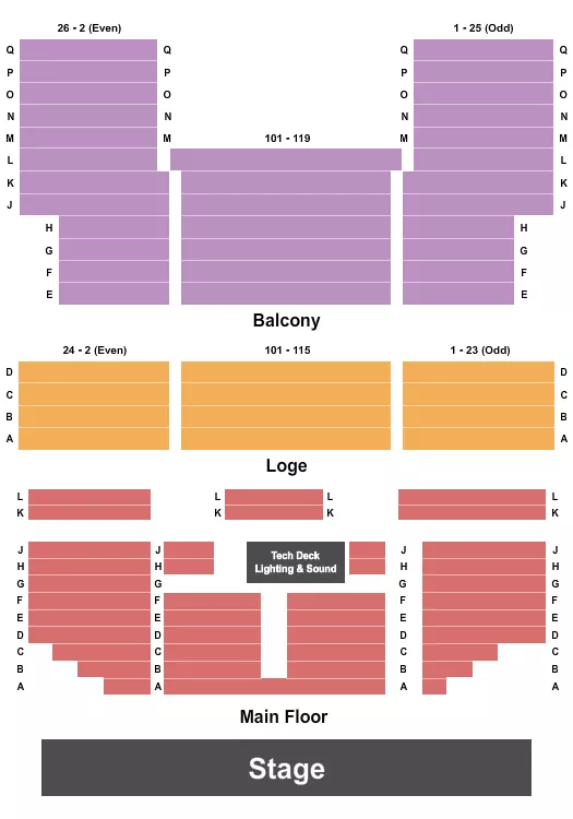ADMIRAL THEATRE BREMERTON ENDSTAGE 2 Seating Map Seating Chart