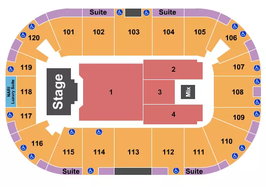 ENDSTAGE FLR 1 2 4 Seating Map Seating Chart