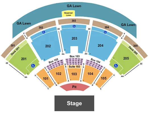 ENDSTAGE PIT Seating Map Seating Chart