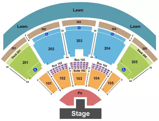 ENDSTAGE PIT W CATWALK Seating Map Seating Chart
