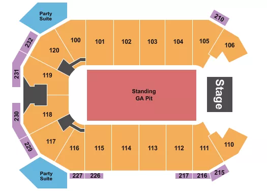 ENDSTAGE GA FLOOR Seating Map Seating Chart