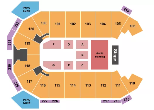ENDSTAGE GA PIT 2 Seating Map Seating Chart