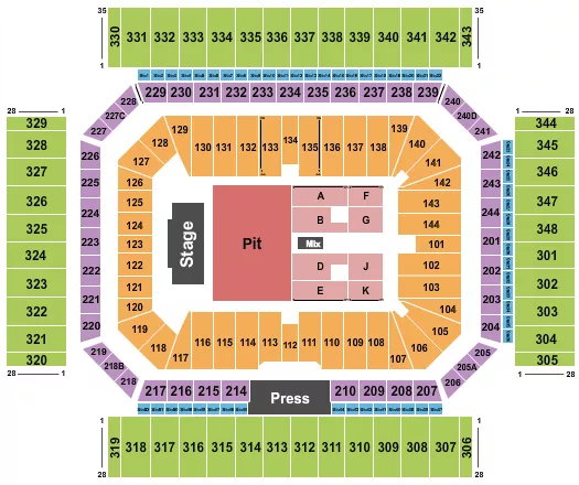 IRON MAIDEN Seating Map Seating Chart