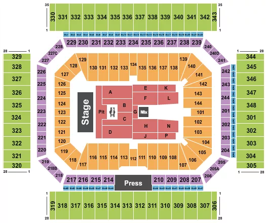MY CHEMICAL ROMANCE Seating Map Seating Chart