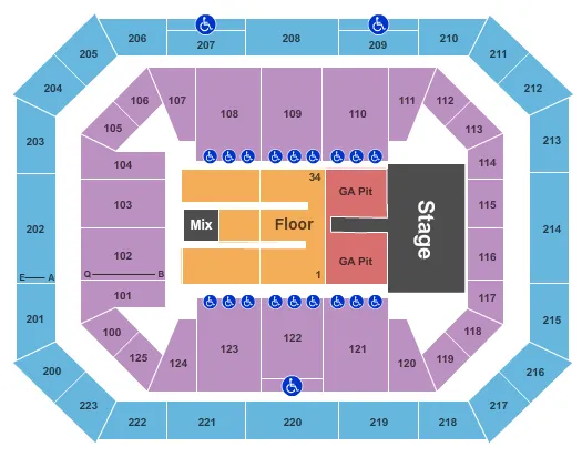 BRANTLEY GILBERT Seating Map Seating Chart