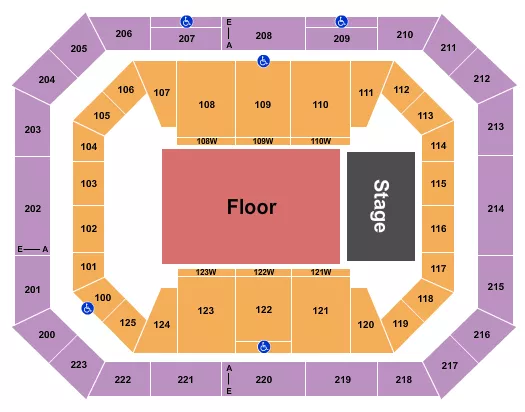 ENDSTAGE GA FLOOR SEATED Seating Map Seating Chart