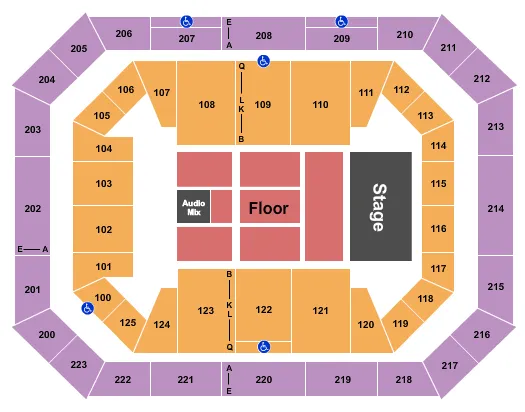 SAM HUNT Seating Map Seating Chart