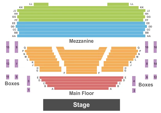 ENDSTAGE Seating Map Seating Chart
