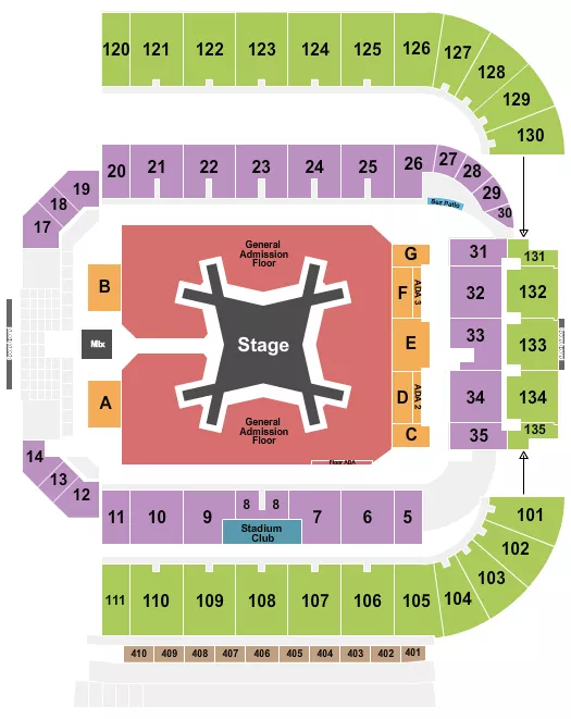 LUKE COMBS Seating Map Seating Chart