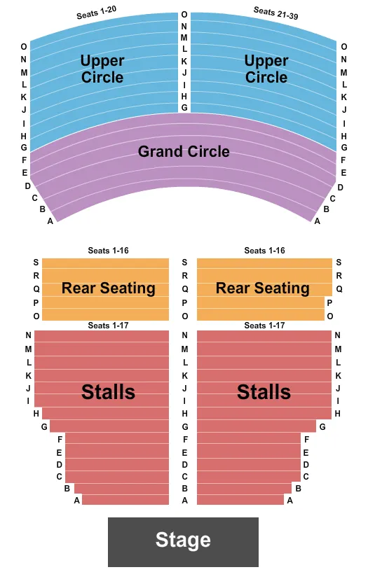 ALHAMBRA THEATRE DUNFERMLINE END STAGE Seating Map Seating Chart