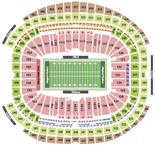 FOOTBALL ROW COLLEGE Seating Map Seating Chart