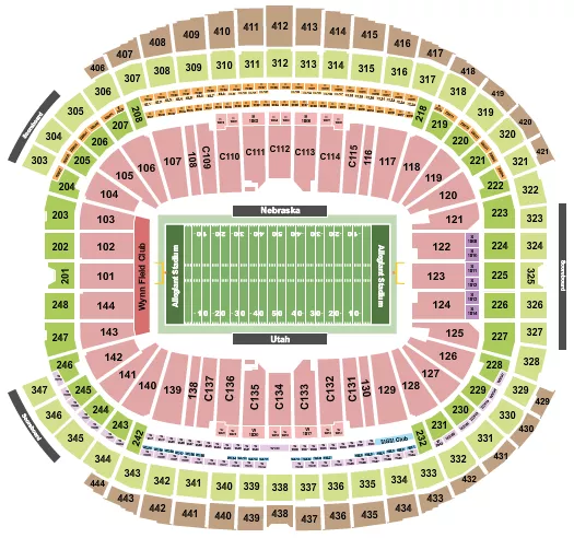 FOOTBALL RW LAS VEGAS BOWL Seating Map Seating Chart