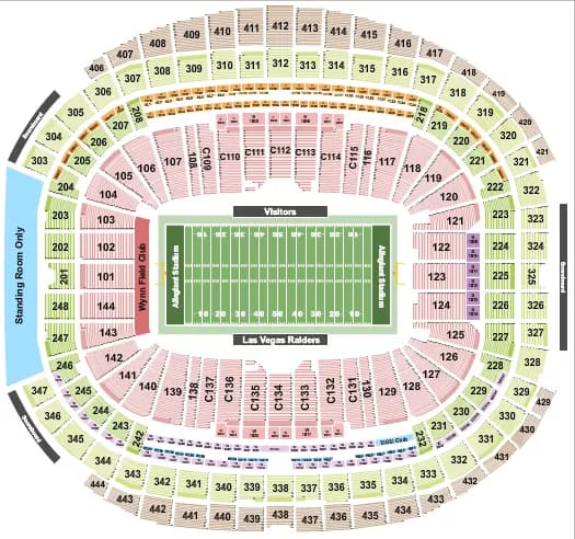 FOOTBALL ROWS NFL Seating Map Seating Chart