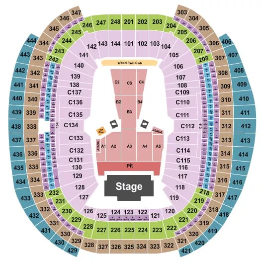 GUNS N ROSES Seating Map Seating Chart