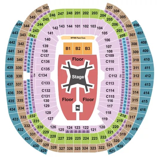 LUKE COMBS Seating Map Seating Chart