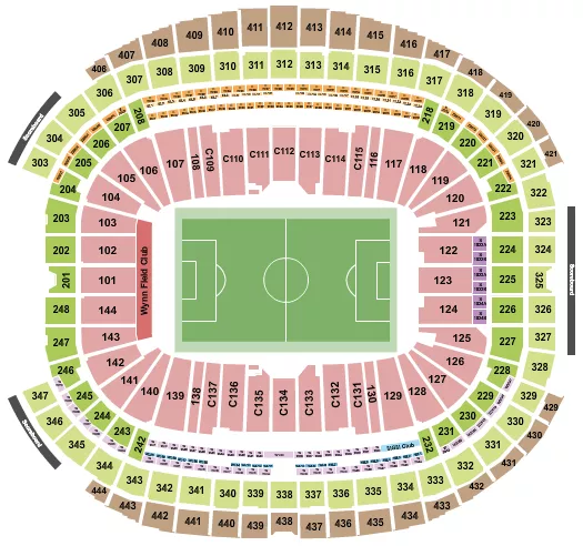 SOCCER ROW Seating Map Seating Chart