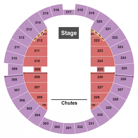 ALLIANT ENERGY CENTER VETERANS MEMORIAL COLISEUM RODEO 2 Seating Map Seating Chart