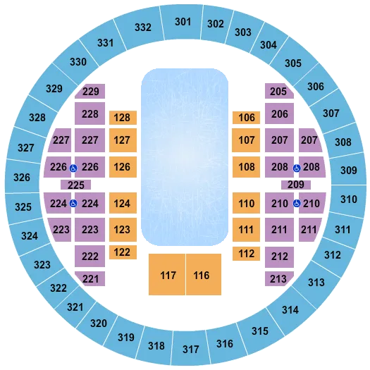 ALLIANT ENERGY CENTER VETERANS MEMORIAL COLISEUM DISNEY ON ICE Seating Map Seating Chart