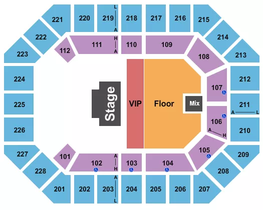 HALF HOUSE VIP GA FLOOR Seating Map Seating Chart