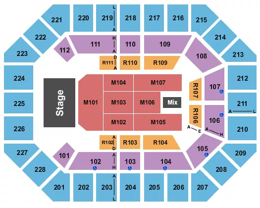 MANHEIM STEAMROLLER XMAS Seating Map Seating Chart