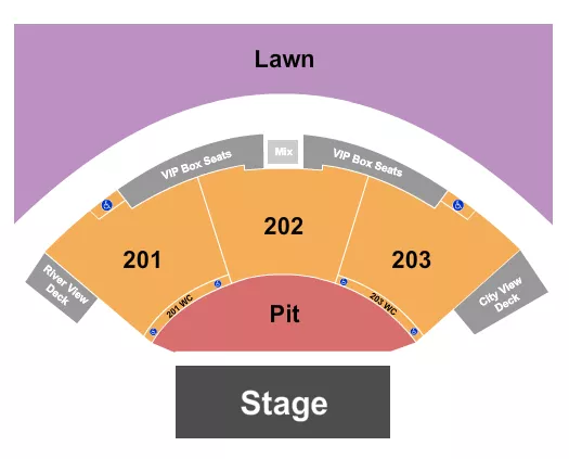 END STAGE GA PIT Seating Map Seating Chart