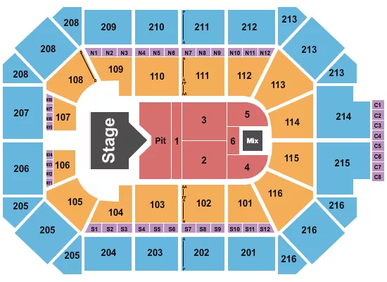CODY JOHNSON Seating Map Seating Chart