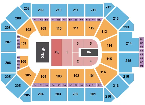 ENDSTAGE PIT Seating Map Seating Chart