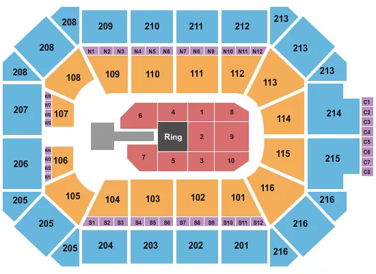 WWE Seating Map Seating Chart