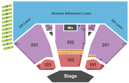 END STAGE Seating Map Seating Chart