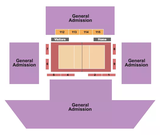 ALUMNI ARENA NY VOLLEYBALL Seating Map Seating Chart