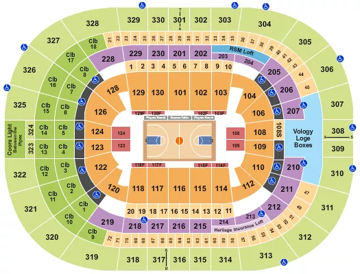BASKETBALL NCAA Seating Map Seating Chart