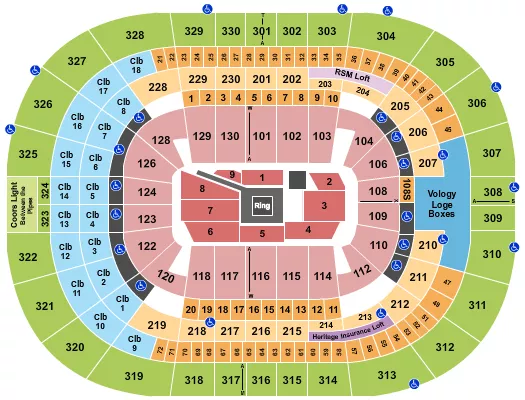 BOXING 3 Seating Map Seating Chart