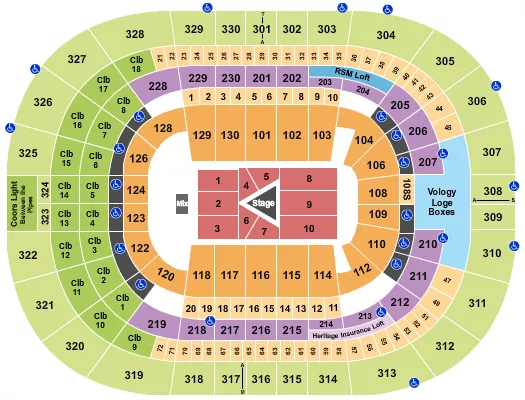 CENTER STAGE Seating Map Seating Chart