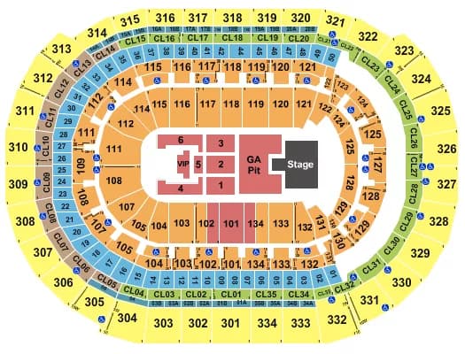 ENDSTAGE GA PIT 2 Seating Map Seating Chart