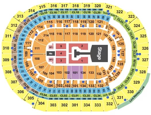 JONAS BROTHERS Seating Map Seating Chart