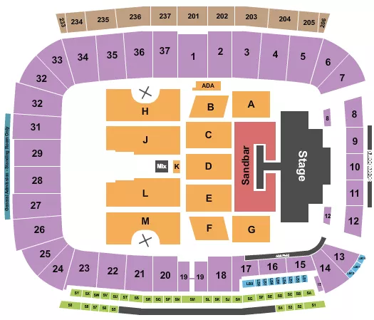 KENNY CHESNEY Seating Map Seating Chart