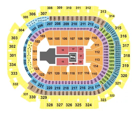 WWE 2 Seating Map Seating Chart