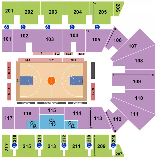 BASKETBALL 2 Seating Map Seating Chart
