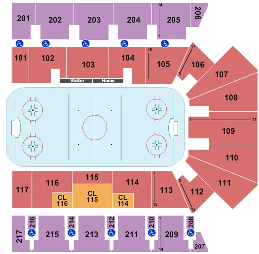 HOCKEY 1 Seating Map Seating Chart