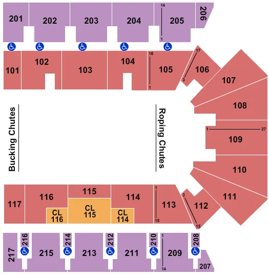 RODEO Seating Map Seating Chart